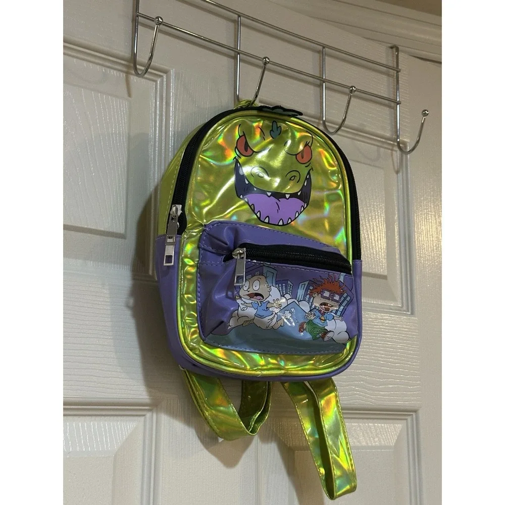 Nickelodeon Rugrats Reptar Mini Backpack‎ Holographic Metallic Pickles Childs
